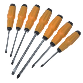Set 7 surubelnite CrV , maner cauciuc, pentru impact, Dedra Set 7 surubelnite CrV , maner cauciuc, pentru impact, Dedra