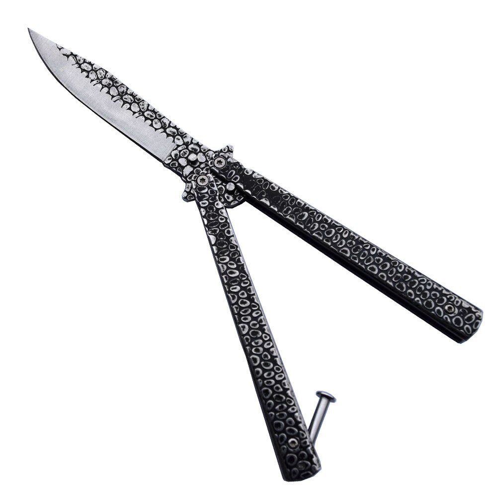 Cutit briceag fluture 23 cm, model SNAKE SKIN