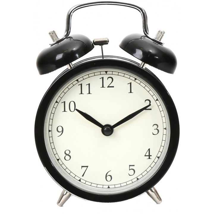 Ceas de masa Platinet PZMAB cu alarma, Metalic, Negru Negru