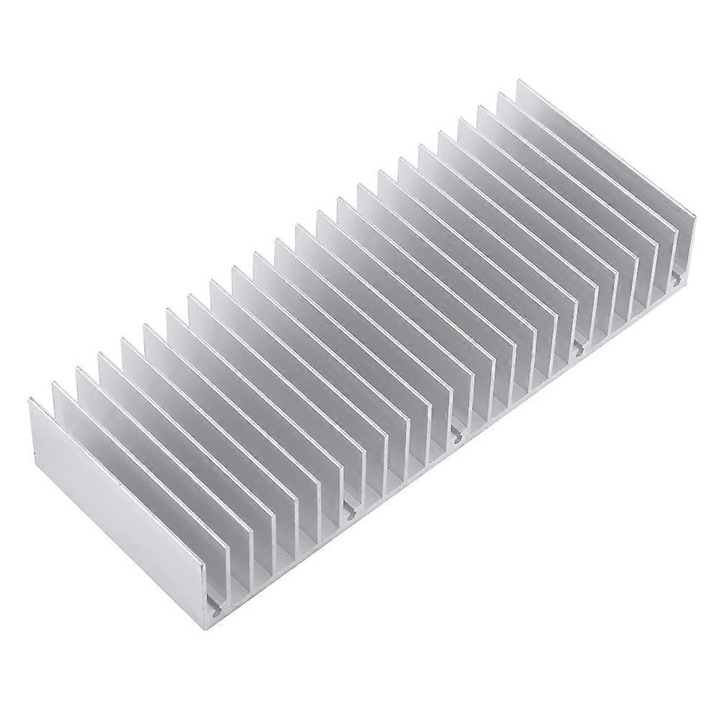 Disipator de caldura K0548-260826-DC-8125, aluminiu, 24 lame, argintiu, 15 x 5.9 x 2.5 cm