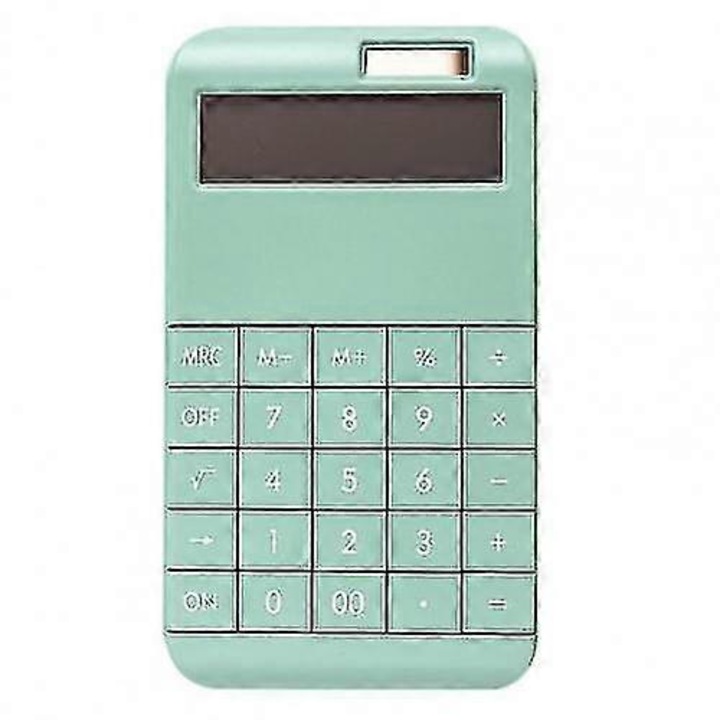 Соларен калкулатор K0548-260826-DC-1589, 12 цифри, пластмаса, ментово зелен