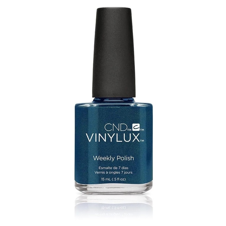 Lac de unghii CND Vinylux Peacock Plume VX-40199, Weekly Polish, albastru petrol usor irizant, 15 ml