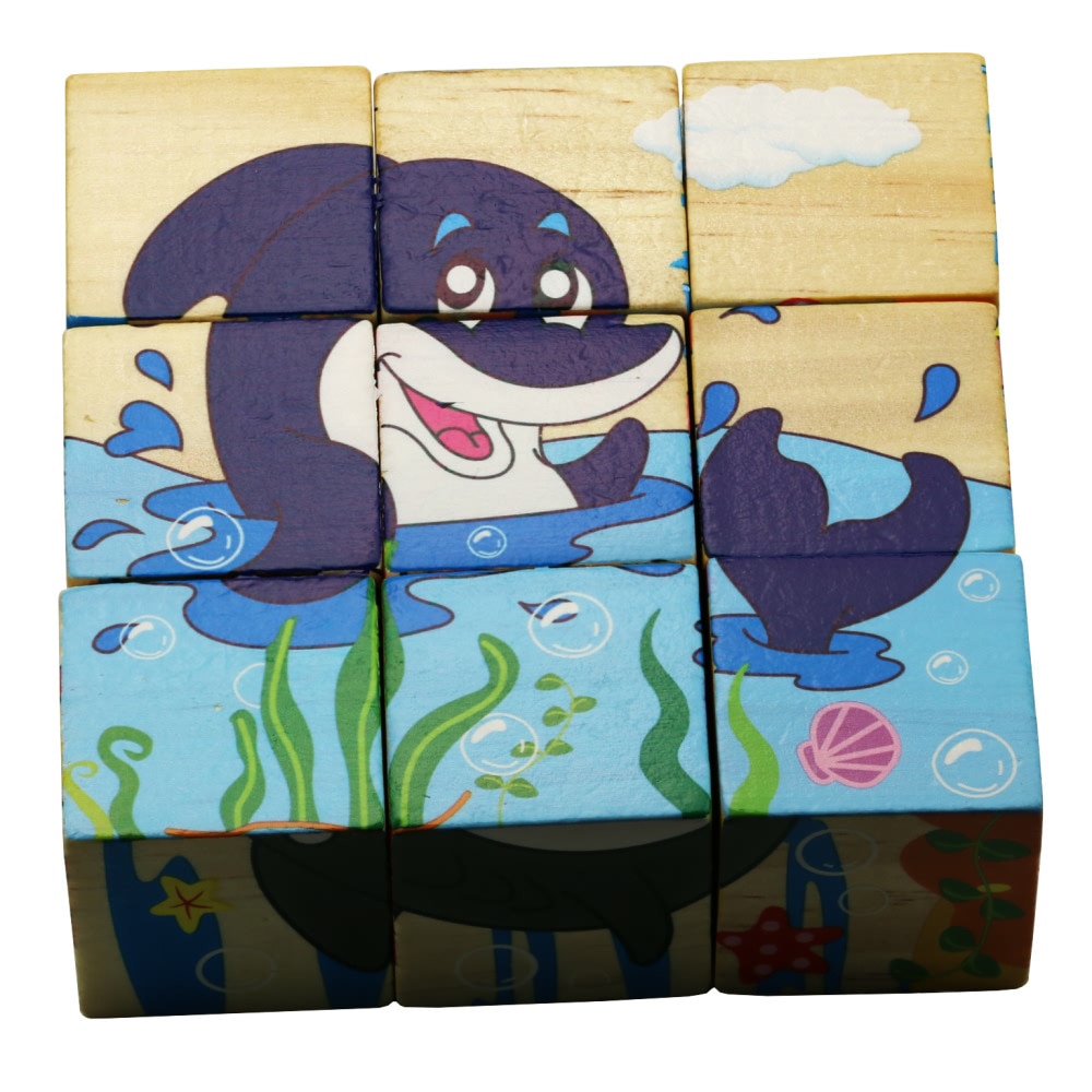 Puzzle Animale marine - 9 cuburi