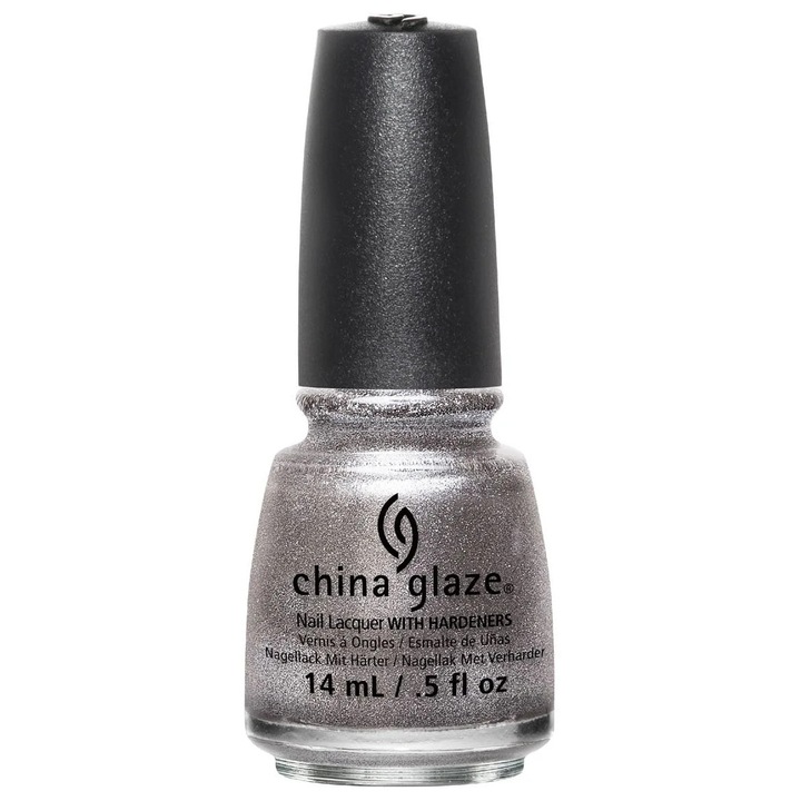 Vernis de unghii China Glaze Check Out the Silver Fox CG-82709, textura metalica, argintiu, 14 ml