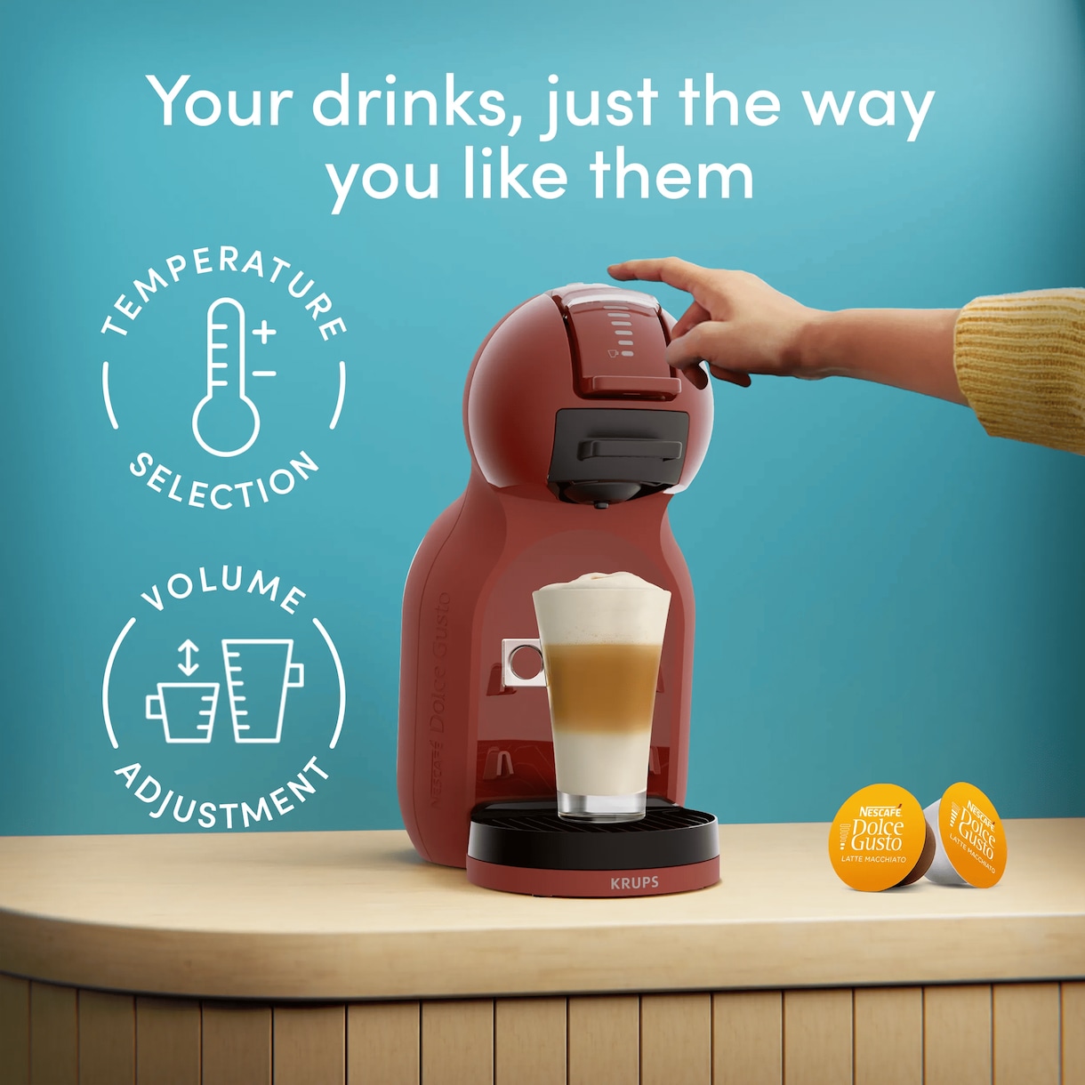 Кафемашина на капсули Krups Nescafe Dolce Gusto Mini Me 2 KP1435F0, 1600W, 15 bar, 0.8 л. обем на резервоара за вода, черна - характеристика 2 | Кафемашини Кафемашина на капсули Krups Nescafe Dolce Gusto Mini Me 2 KP1435F0, 1600W, 15 bar, 0.8 л. обем на резервоара за вода, черна - характеристика 2