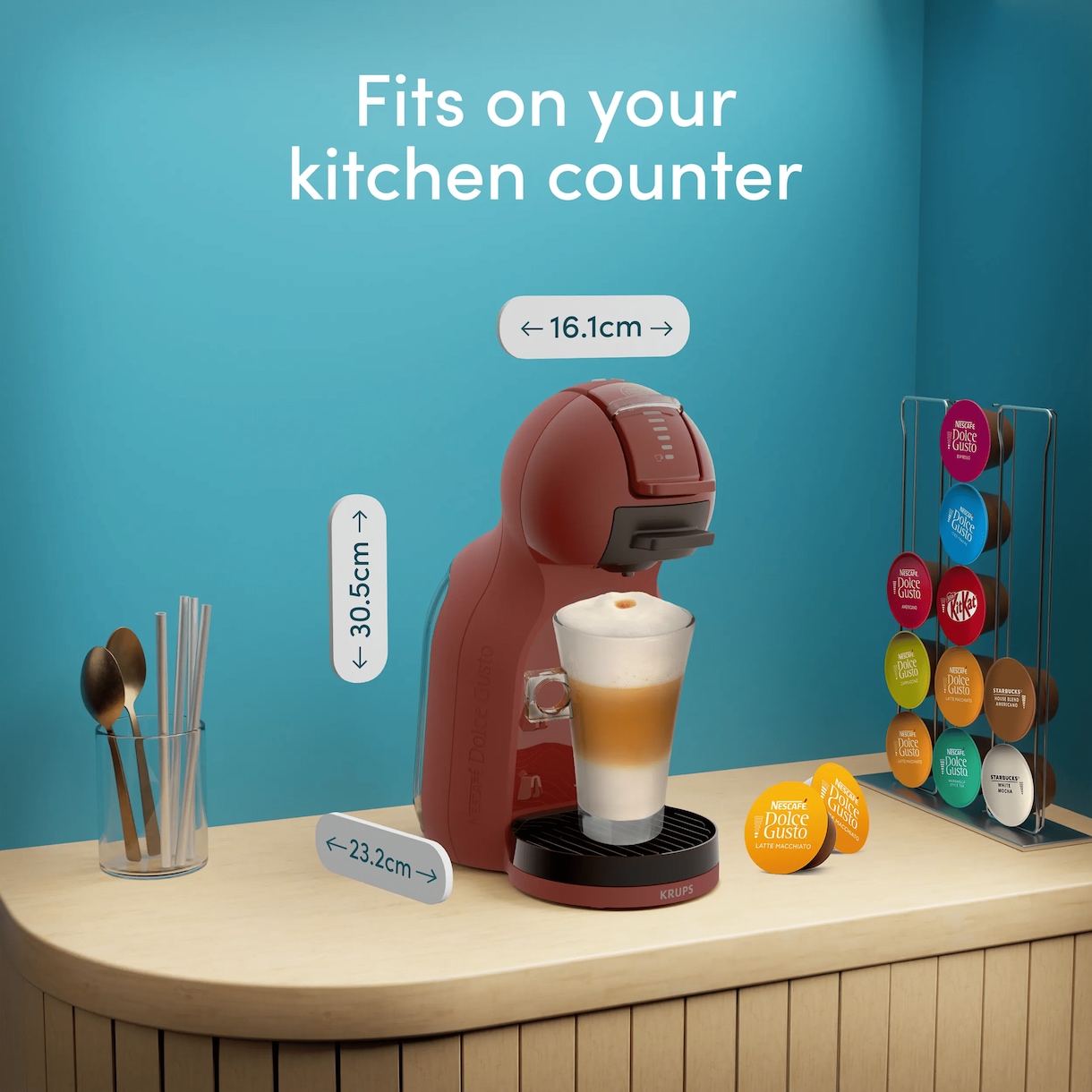 Кафемашина на капсули Krups Nescafe Dolce Gusto Mini Me 2 KP1435F0, 1600W, 15 bar, 0.8 л. обем на резервоара за вода, черна - характеристика 1 | Кафемашини Кафемашина на капсули Krups Nescafe Dolce Gusto Mini Me 2 KP1435F0, 1600W, 15 bar, 0.8 л. обем на резервоара за вода, черна - характеристика 1