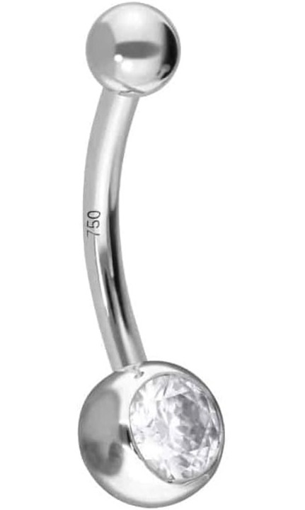 Piercing Buric 14/18K Aur Mini Bananabell Moissanit 585 Aur