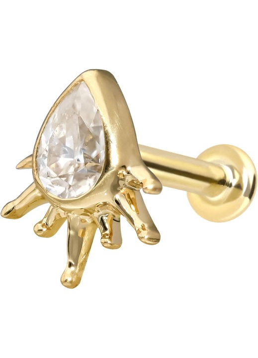 Labret Aur 14K cu Moissanite, 0.15 ct - Design Unic