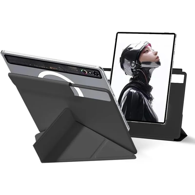 Husa de protectie pentru RedMagic Astra 9.06, separare magnetica prin atasare, manson detasabil cu disipare a caldurii, activare/dezactivare automata a sunetului si unghiuri multiple de vizualizare pentru tableta de jocuri, subtire si usoara (negru)