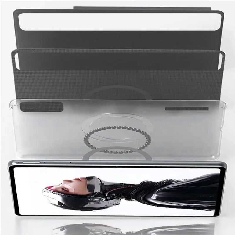 Husa de protectie pentru RedMagic Astra 9.06, separare magnetica prin atasare, manson detasabil cu disipare a caldurii, activare/dezactivare automata a sunetului si unghiuri multiple de vizualizare pentru tableta de jocuri, subtire si usoara (negru)