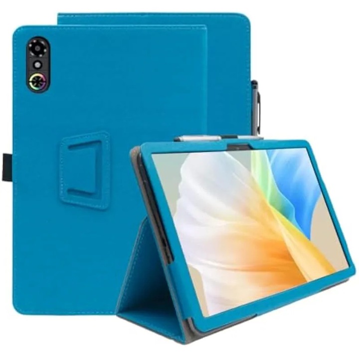 Husa de protectie pentru RedMagic Astra 9, 06 inch, husa din piele PU cu acoperire completa, suport pliabil cu curea de mana, carcasa subtire si usoara (albastru deschis)