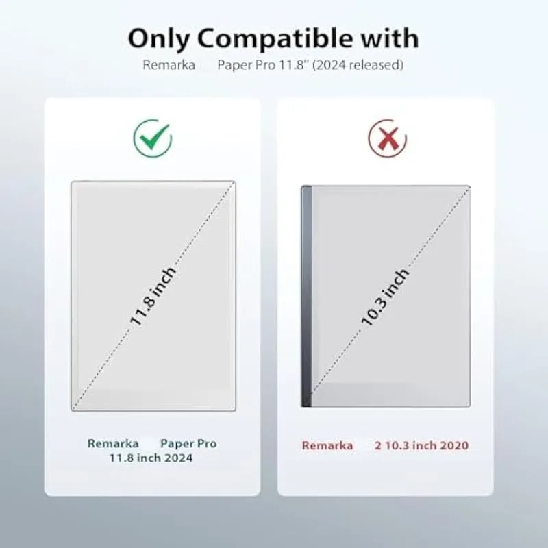 Husa magnetica pentru tableta Remarkable Paper Pro 11.8 inch 2024, husa de protectie subtire si usoara din PU, functie automata de trezire-somn, protectie completa (maro)