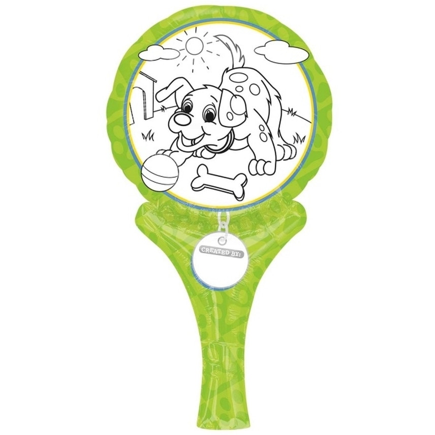 Balon mini folie Inflate-a-Fun Pets, cu accesorii pentru colorat, Amscan 35018, set 3 bucati