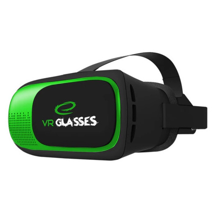 Ochelari VR 3D, compatibili smartphone 3.5"-6", lentile asferice 40 mm, ajustare distanta lentile 10 mm, distanta pupile 55-72 mm, husa protectie din piele ecologica, curele ajustabile, capac frontal glisant, negru