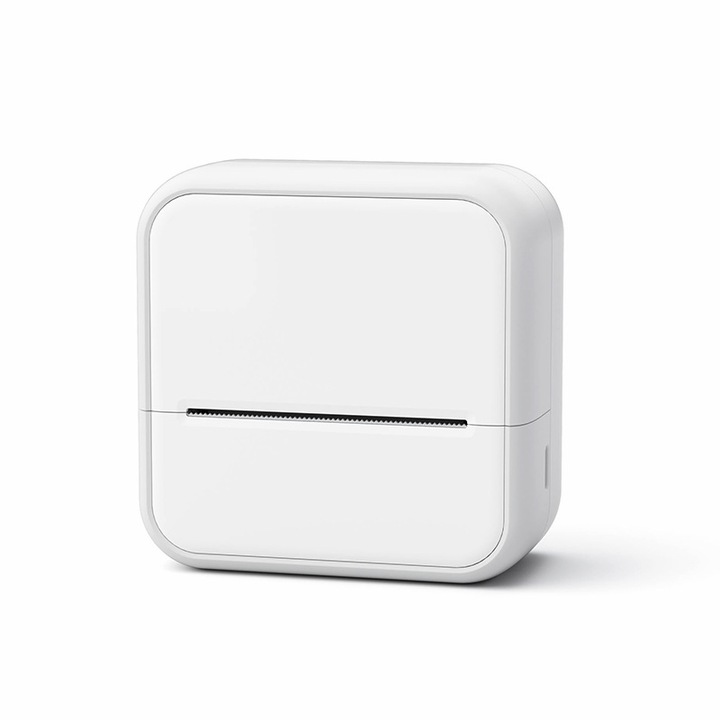 Преносим термопринтер K0276-2026826-008, Bluetooth, батерия 1500 mAh, за етикети, включва 5 ролки хартия, бял