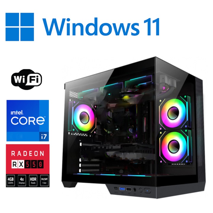PC за игри ЗА ДЕЦА ОК 3-7 години Intel ® I7 6700, Видео ATI Radeon® RX 550 4GB RAM, 8 GB RAM, 500GB Hdd, cbx