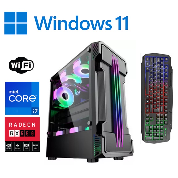 PC за игри JUNIOR OK 3-7 години Intel ® I7 4770, Видео ATI Radeon® RX 550 4GB RAM, 16 GB RAM, 500GB Hdd, grz