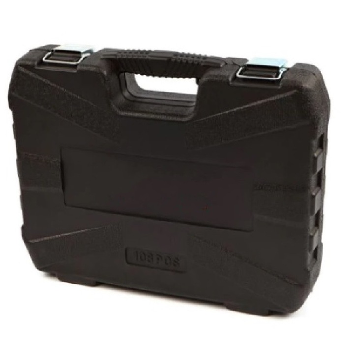 Trusa multifunctionala, tubulare cu cliket, 108 piese, chrome-vanadium, cutie depozitare si transport