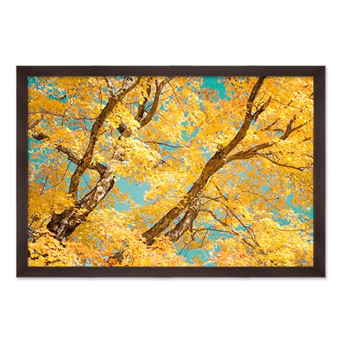 Tablou Inramat - Natura, Peisaj, Toamna, Copac, Frunze, Rama Wenge, 60 x 90 cm