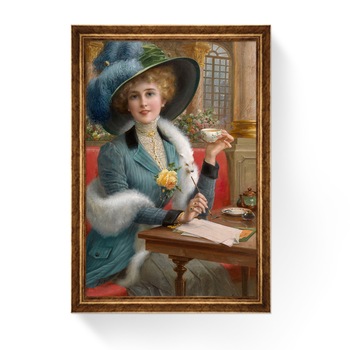 Tablou Inramat - La Paris cu dragoste, Émile Vernon - Rama Auriu, 60 x 90 cm Tablou Inramat - La Paris cu dragoste, Émile Vernon - Rama Auriu, 60 x 90 cm