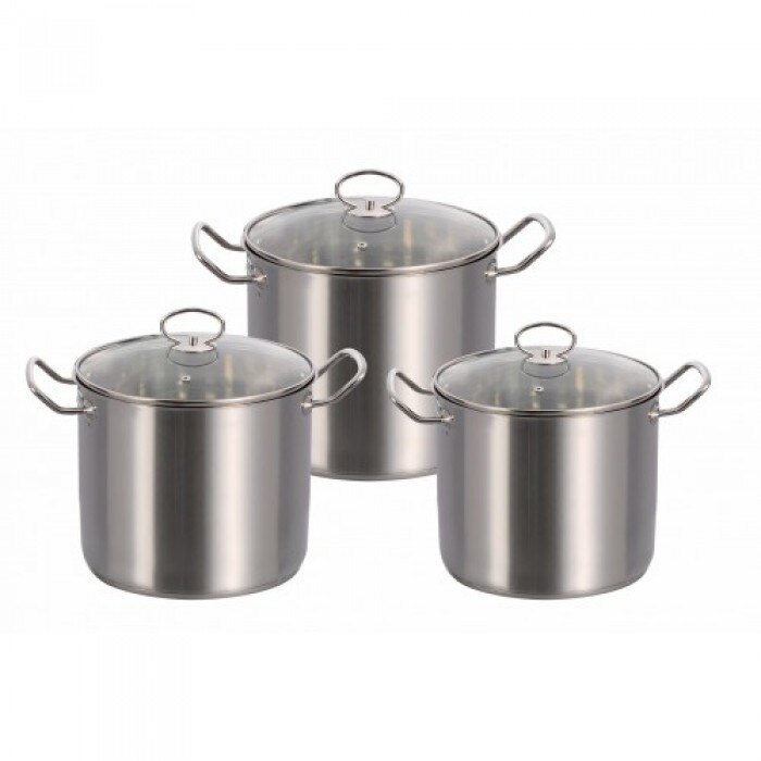 Set de oale din inox cu 6 piese, 7, 9, 11 Litri, fund 3 straturi
