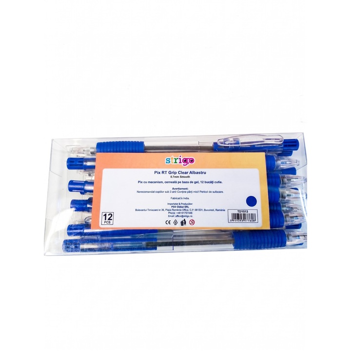 Pix Strigo RT Grip Clear 0.7mm, син, 12 бр. кутия