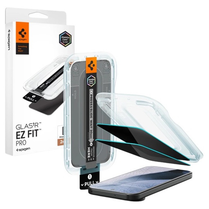 Spigen ez fit pro képernyővédő üveg 2db, 2.5d, betekintés védelem, 0.2mm, 9h + segédkeret, átlátszó, kompatibilis: Google Pixel 11 Pro XL