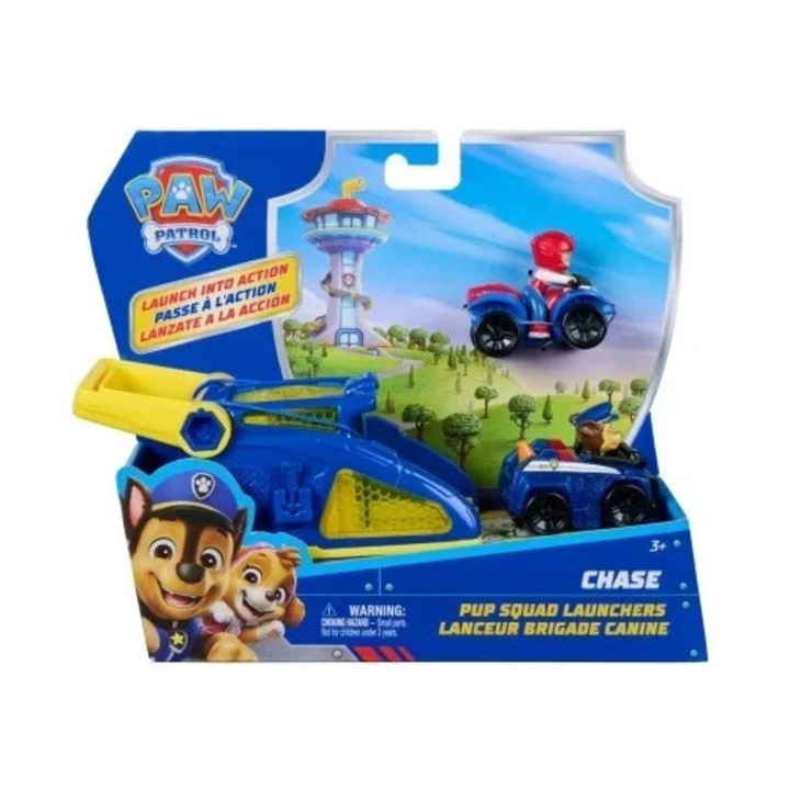 Spin Master - Комплект фигурки Paw Patrol, Чейс с превозно средство