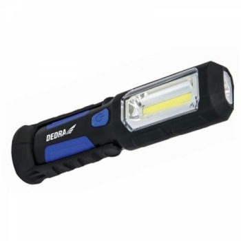 Lanterna suport magnetic cu baterii 3w COB LED + 1W LED DEDRA Lanterna suport magnetic cu baterii 3w COB LED + 1W LED DEDRA