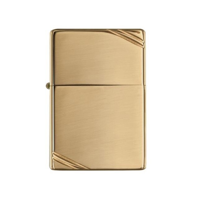Bricheta Zippo High Polish Brass Vintage Slashes