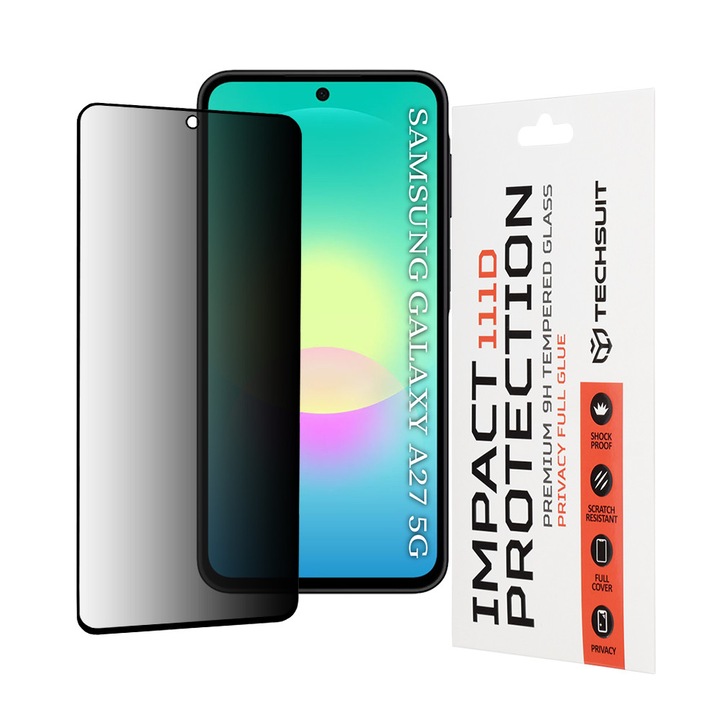 Folie pentru Samsung Galaxy A27 5G - Techsuit 111D Privacy Full Glue - Black