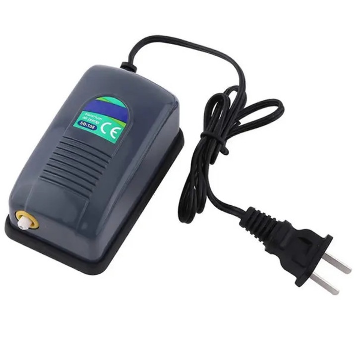 Въздушна помпа за аквариум CDON-K0446-967, 220V, 2.5W, дебит 3 L/min, 1 изход, синя, кабел 64.5 см