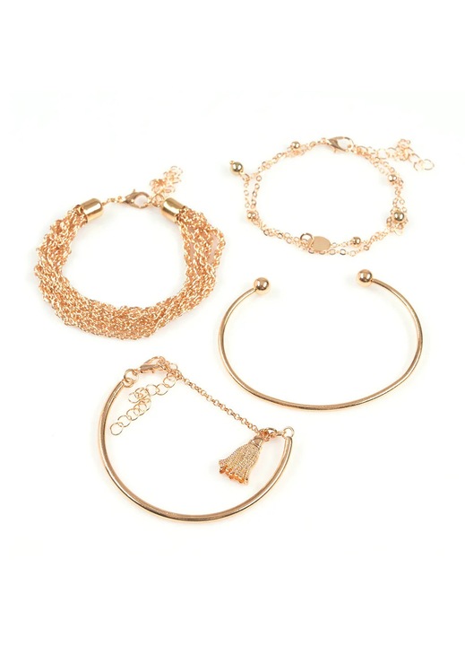Set 4 bratari aurii cu elemente metalice