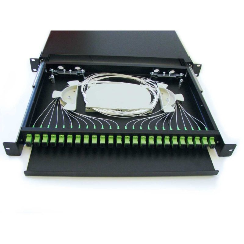 Patch panel optic,echipat cu 24 adaptori SC/APC+24 pigtailuri SC/APC