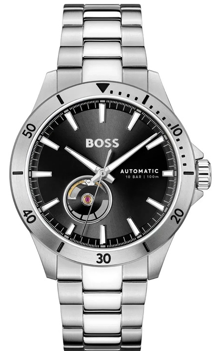 Мъжки часовник Hugo Boss Troper Automatic 1514202, Сребрист / Черен