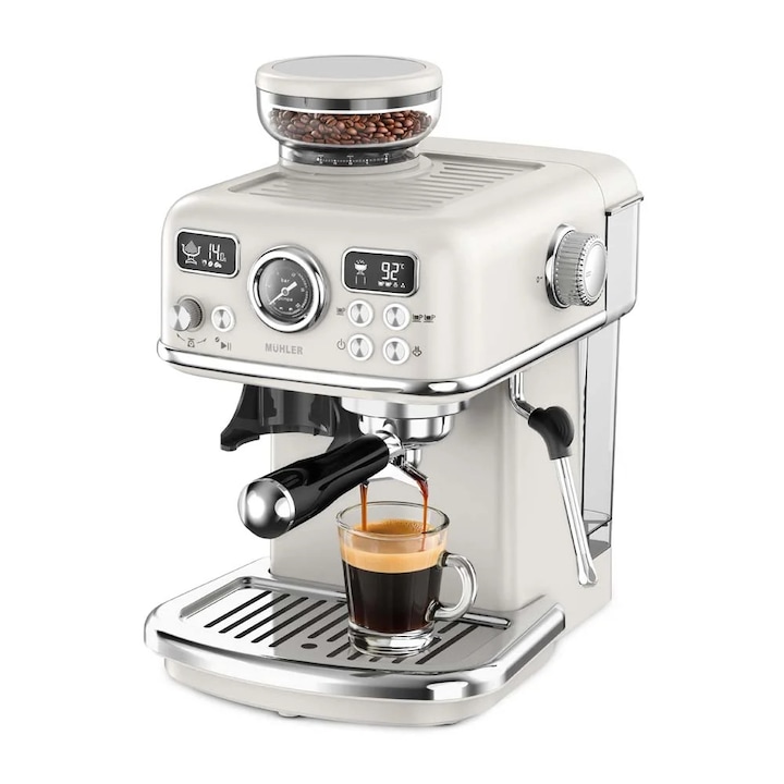Espressor automat Philips Saeco GranAroma SM6480/00, 1500W, 15bar, 1.8l, Spumare automata, 14 bauturi, 3 presetari de gust, Argintiu/Negru