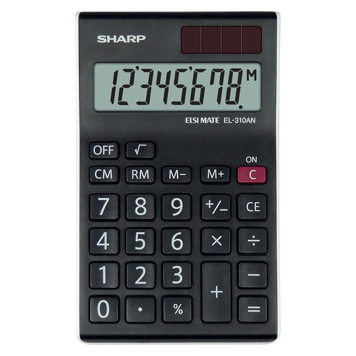 Офисен компютър Sharp EL-310A, 8 цифри, Черен