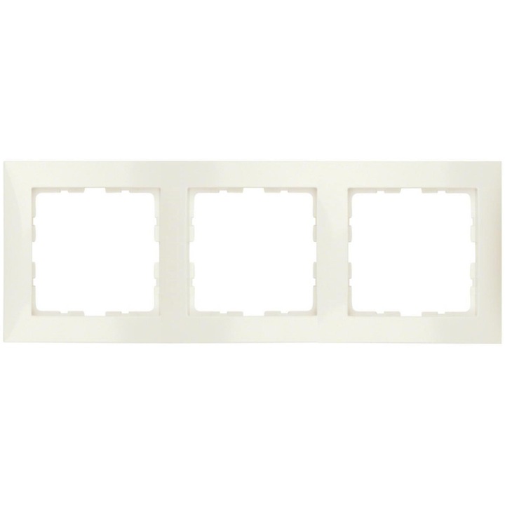 Rama tripla Berker B.Kwadrat S.1, pentru montaj vertical si orizontal, crem, cod 5310138982