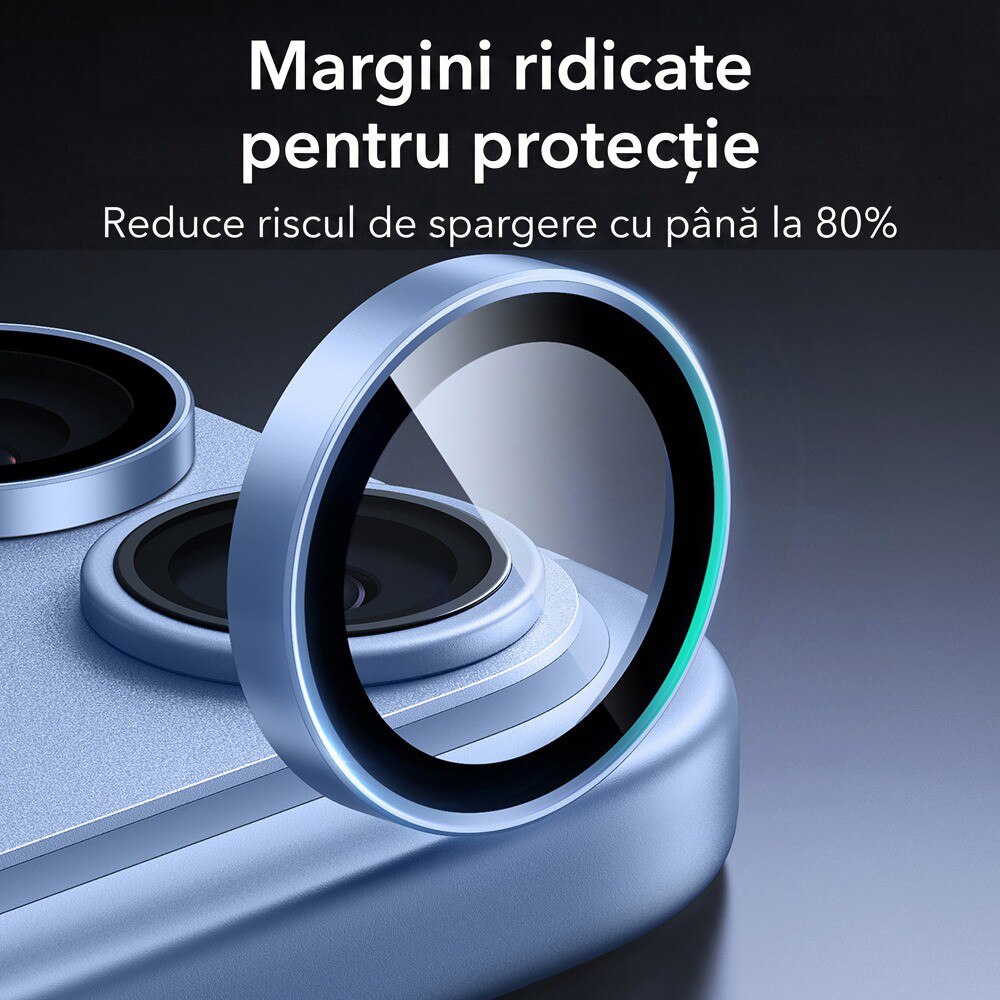Folie protectie camera pentru Apple iPhone 18 Pro / iPhone 18 Pro Max ESR Armorite Camera Lens Protectors, Instalare usoara, Calitate Premium, Albastru