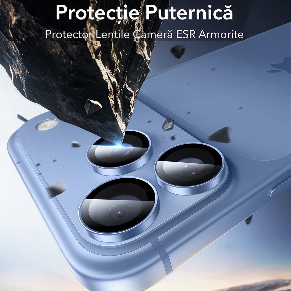 Folie protectie camera pentru Apple iPhone 18 Pro / iPhone 18 Pro Max ESR Armorite Camera Lens Protectors, Instalare usoara, Calitate Premium, Albastru