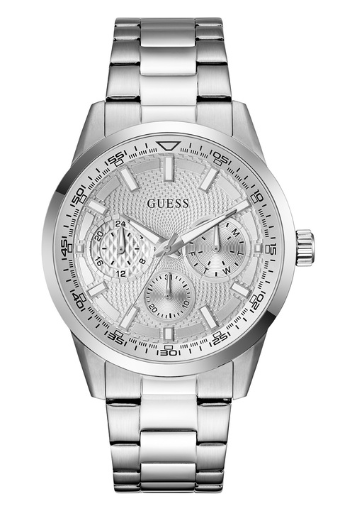 GUESS, Мултифункционален часовник от неръждаема стомана, Сребрист