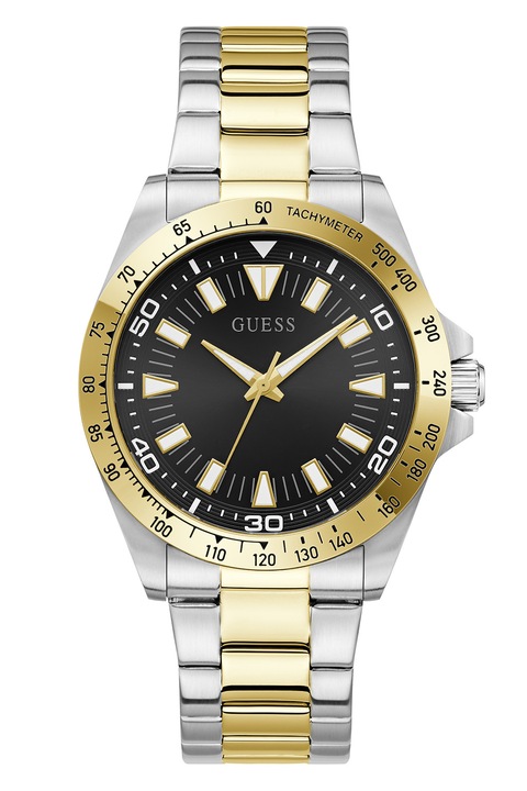 GUESS, Часовник от неръждаема стомана, Сребрист, Златист