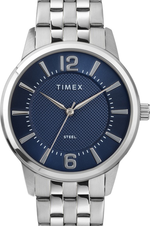 Timex, Аналогов часовник с верижка от неръждаема стомана, Сребрист