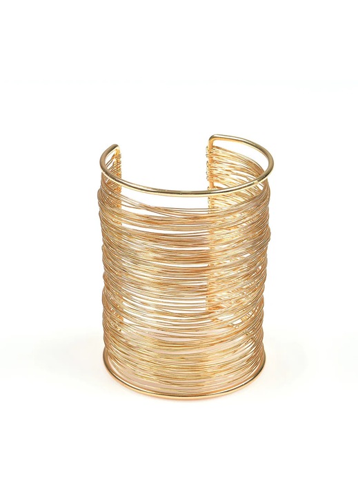 Bratara aurie lata cu fire metalice