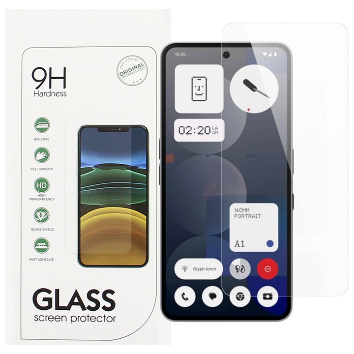 Nothing Phone (4a) Pro kompatibilis üvegfólia, előlapi, edzett, 9H, 0.3mm