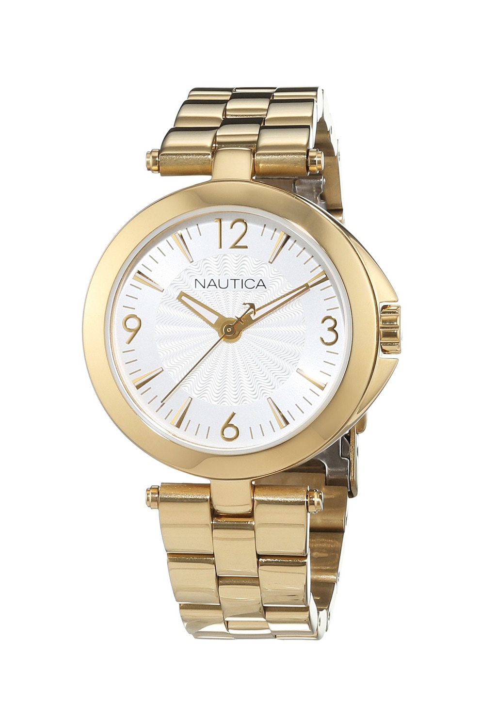 Nautica, Ceas cu trei indicatoare si bratara metalica, Auriu