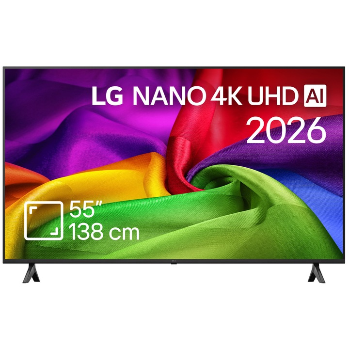Televizor LG LED 55NU800B3LA, 138 cm, Smart, 4K Ultra HD, Clasa F (Model 2026)
