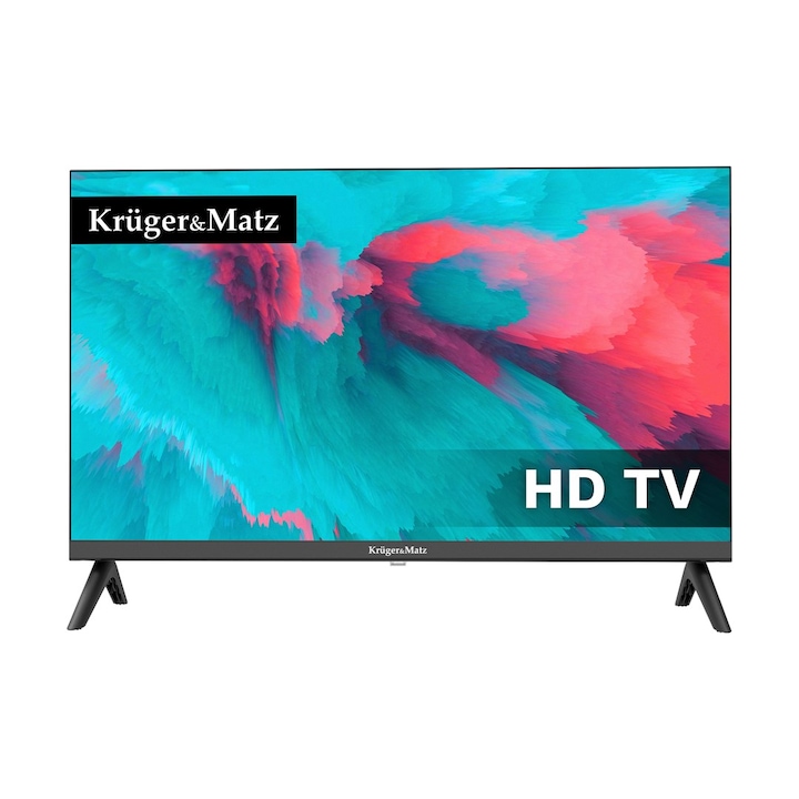 Телевизор Kruger&Matz 24inch 61cm HD DVB-T2 H.265 HEVC 230/12V Черен