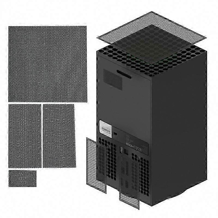 Прахов филтър за вентилатор на конзоли за игри FRU-CJK0424-260901-640, PVC мрежа с висока плътност, черен, комплект (15 x 15 см, 10,7 x 5,5 см, 3 x 5 см)