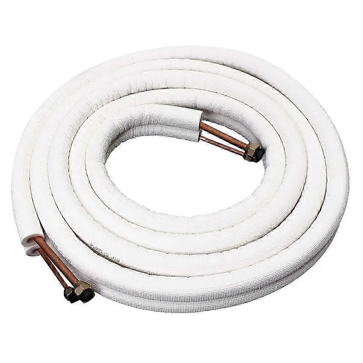 Комплект изолирани медни тръби за климатик FRU-CJK0424-260901-852, 1/4"/3/8", 4 м, с фитинги, бял